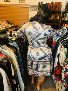 Satin Money Print Robe