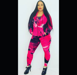 Snatched (Fuchsia Tie Dye) 3pc.Set