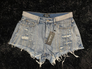 Diamond Denim Shorts