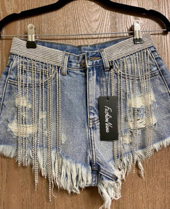 Diamond Denim Shorts